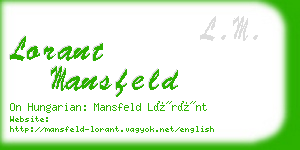 lorant mansfeld business card